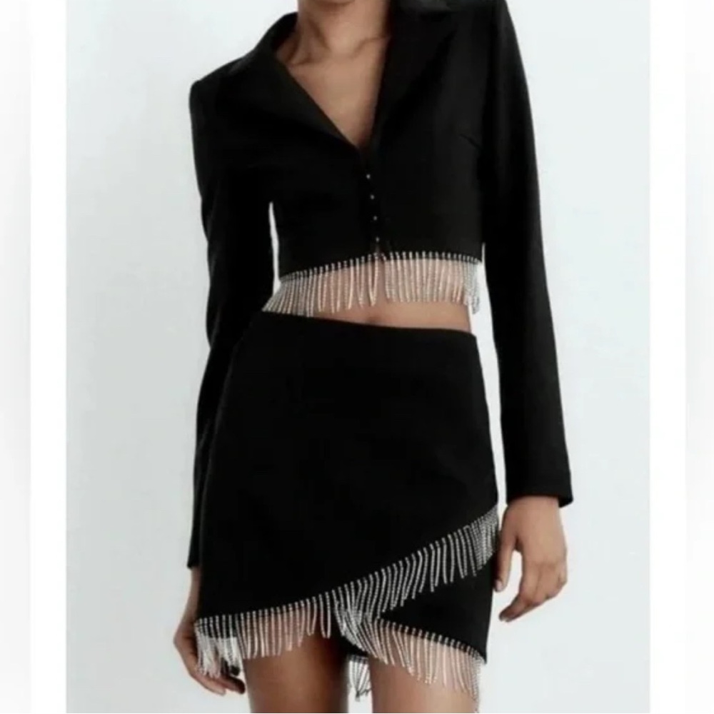 House of Harlow 1960 Two Piece Blazer Top & Mini Skirt Set